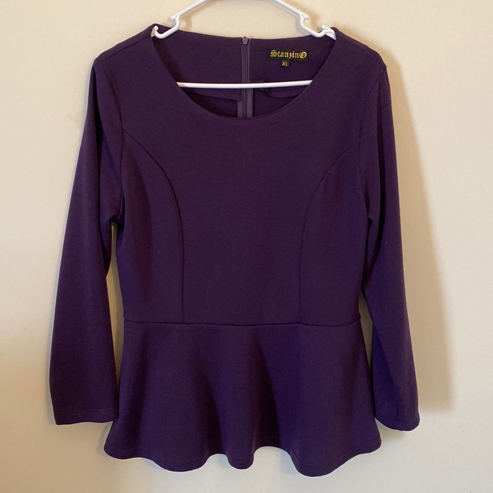 STANZINO Women’s Purple Long-Sleeve Blouse Size XL